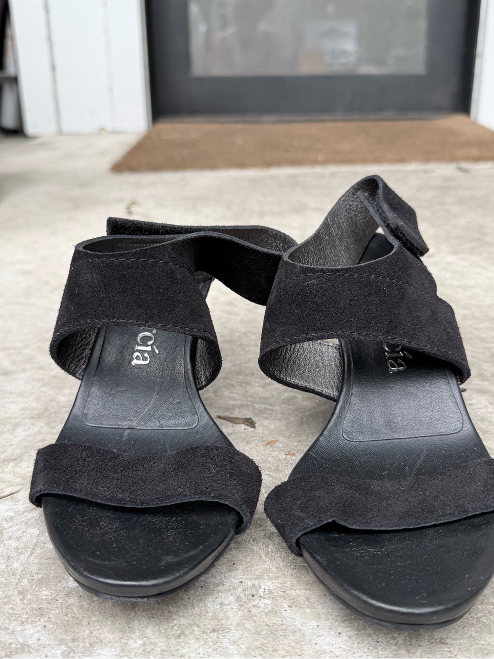 Pedro Garcia Black Suede Crisscross Strap Heels